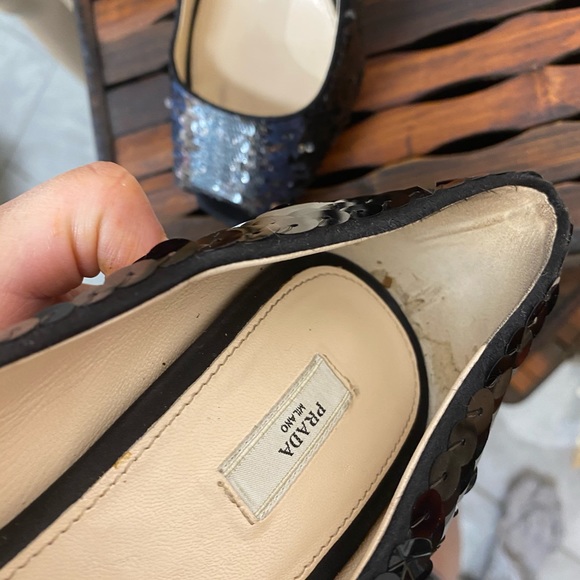 Prada shoes with black sequins and silver color - Picture 9 of 12